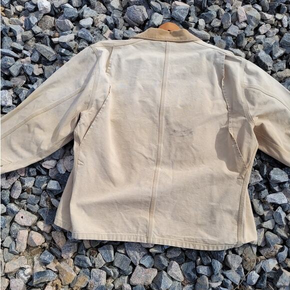 Vintage Carhartt Chore Barn Coat Canvas Jacket Corduroy Collar - Picture 4 of 11
